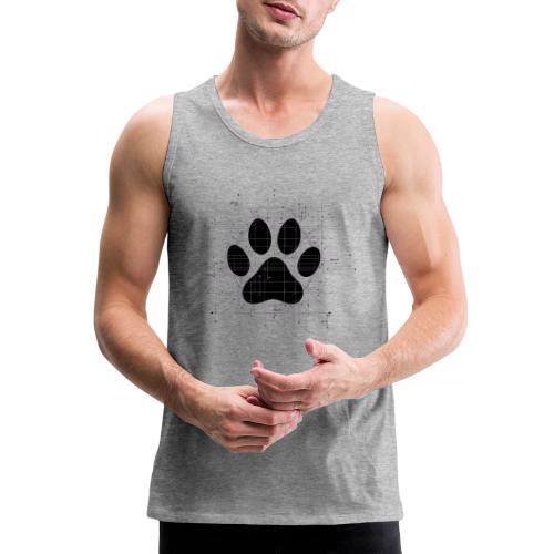 Pawsitive Blueprint (pawprint B/W Only) - Men's Premium Tank