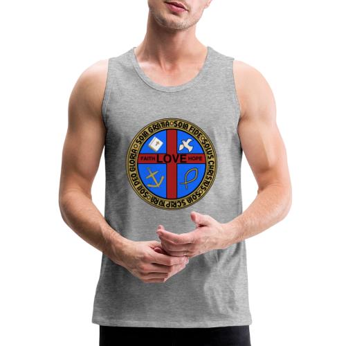 Five Solas Faith Hope Love Shirt–Christian Symbols - Men's Premium Tank