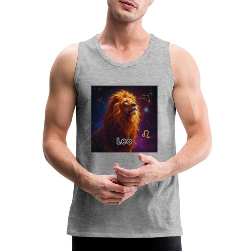 Leo zodiac designs, constellations, universe - Men's Premium Tank