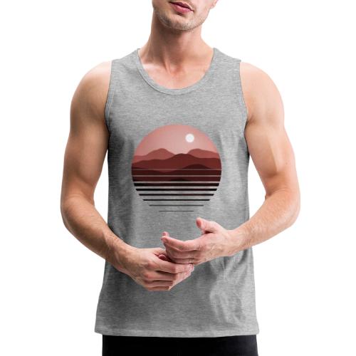 Geometric element with sun and mountains - Men's Premium Tank