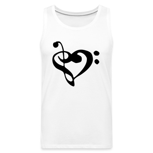 musical note with heart - Men's Premium Tank