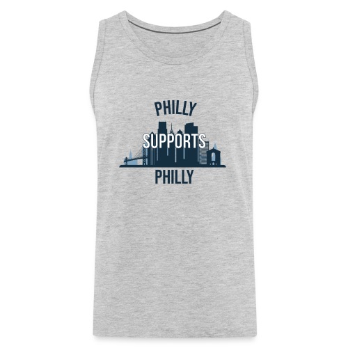 Philly Supports Philly skyline blue transparentbg - Men's Premium Tank