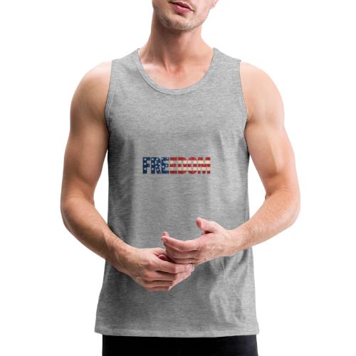 Freedom American Flag Distressed Patriotic Shirt - Men's Premium Tank