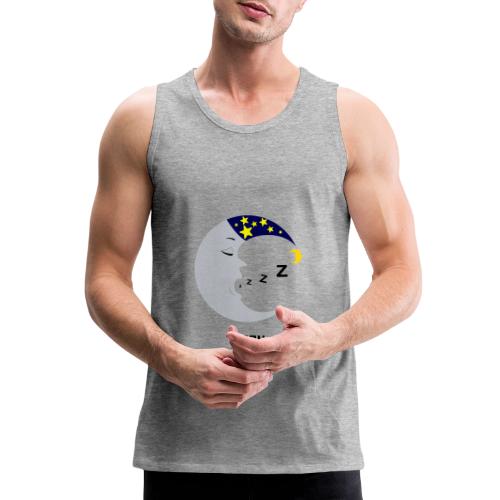 Sleepy Silvery Yawning Moon - Men's Premium Tank