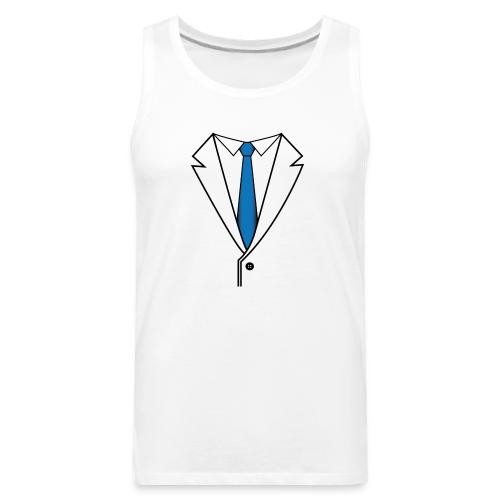 Suit with Blue Tie - Men's Premium Tank