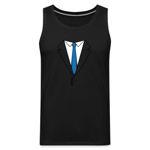 Suit with Blue Tie - Men's Premium Tank