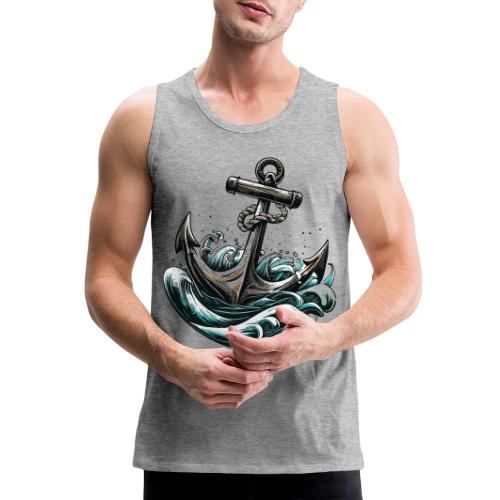 Nautical Retro Ship Anchor - Men's Premium Tank
