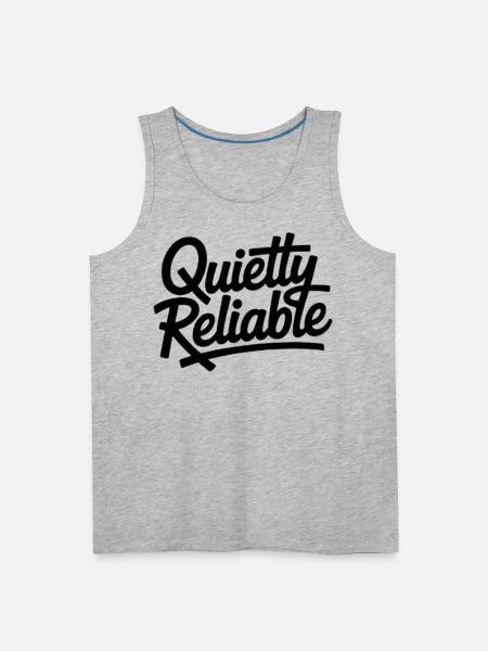 Quietly Reliable Script Logo - Men's Premium Tank - heather gray