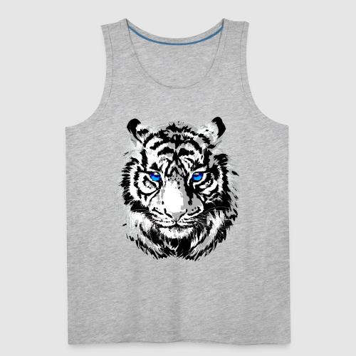 White Tiger Head Portrait - Wildlife Big Cats - Men's Premium Tank