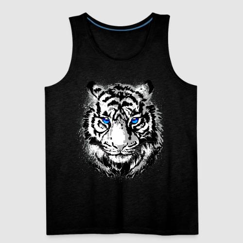 White Tiger Head Portrait - Wildlife Big Cats - Men's Premium Tank