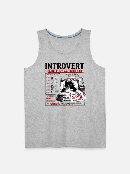 Introvert Weekend Survival Schedule - Men's Premium Tank - heather gray