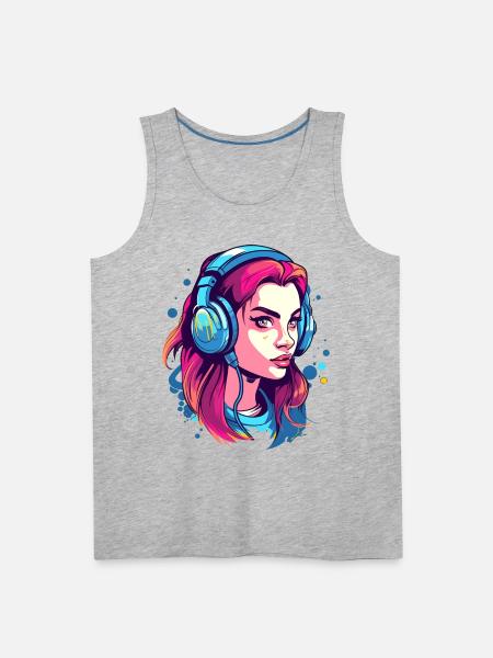 Gamer Girl - Men's Premium Tank - heather gray