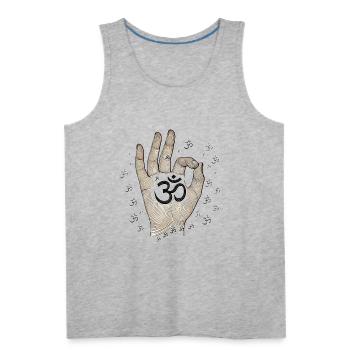 Om Meditation Hand - Men's Premium Tank - heather gray - Front