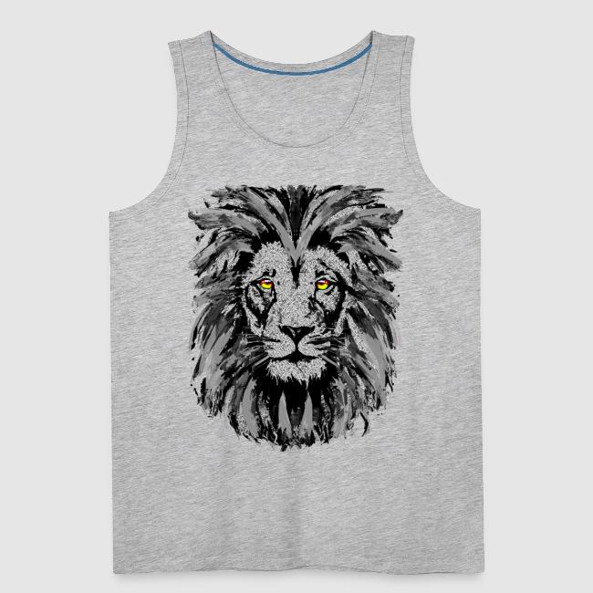 Artistic Lion Head Portrait Drawing - Gray Lion
