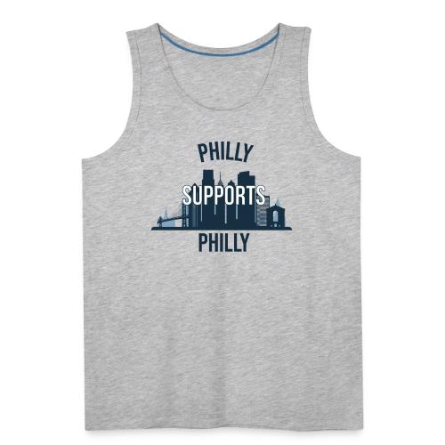 Philly Supports Philly skyline blue transparentbg - Men's Premium Tank