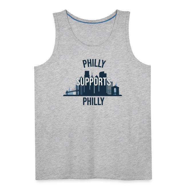 Philly Supports Philly skyline blue transparentbg