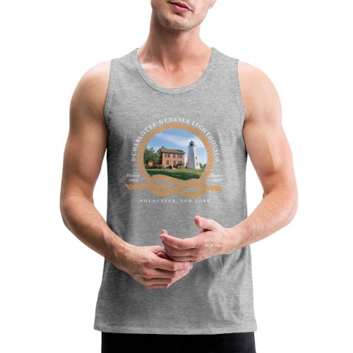 Charlotte-Genesee Lighthouse White Lettering - Men's Premium Tank