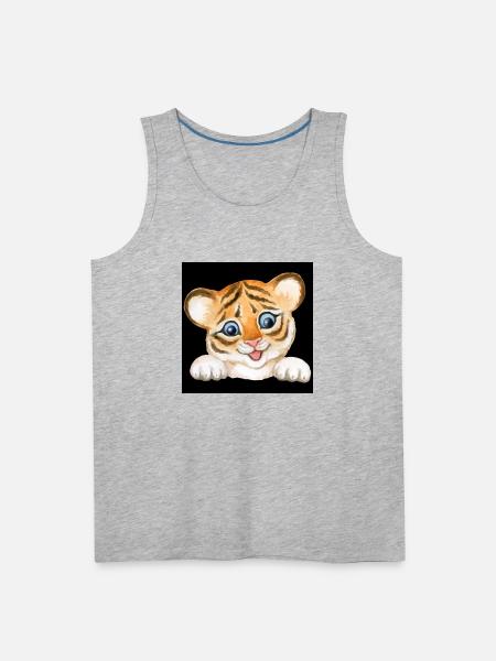 Beautiful baby tiger - Men's Premium Tank - heather gray