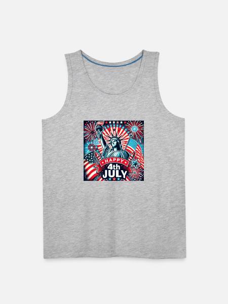 July 4th - Men's Premium Tank - heather gray