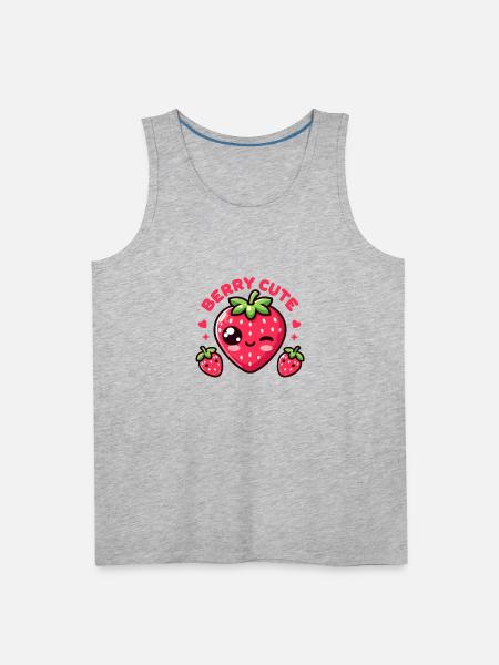 Berry Cute - Men's Premium Tank - heather gray