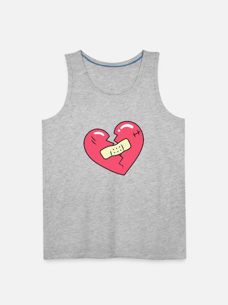 Broken Heart - Men's Premium Tank - heather gray