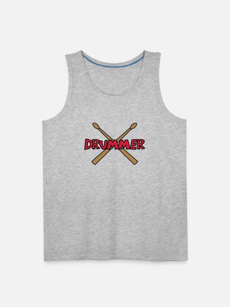Drummer Crossed Drumsticks - Men's Premium Tank - heather gray