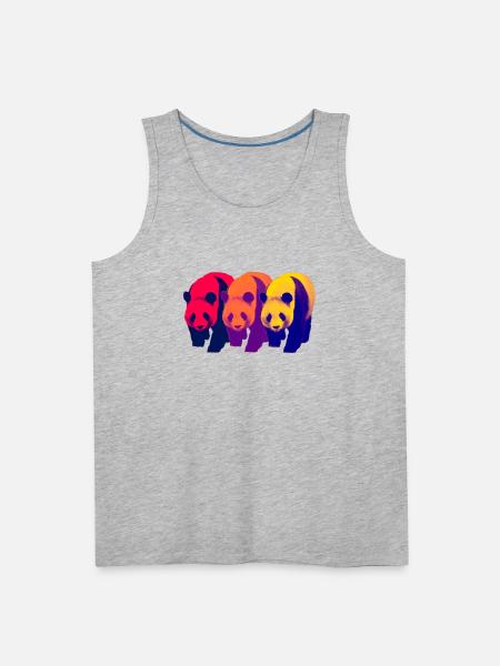 Panda trio 1 - Men's Premium Tank - heather gray