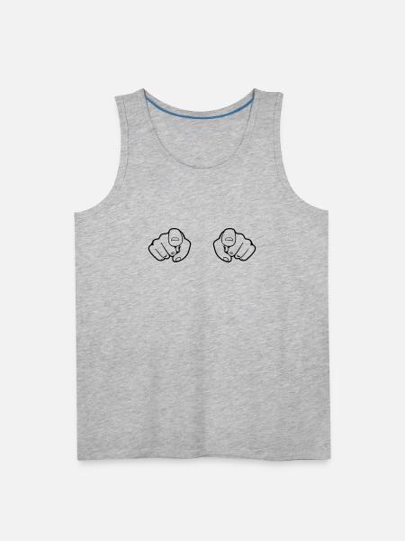 2 hands fingers - Men's Premium Tank - heather gray