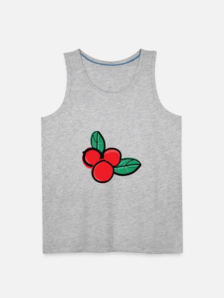 lingonberries berry fruit - Men's Premium Tank - heather gray