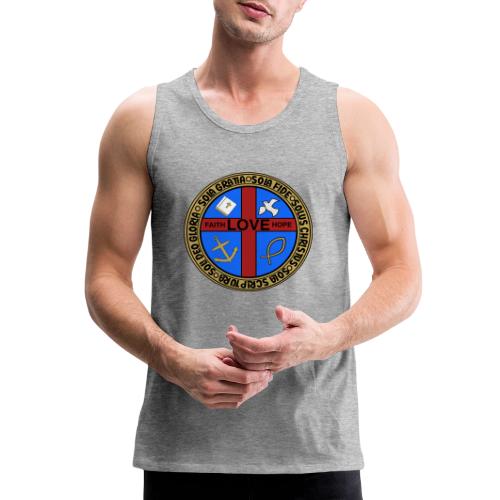 Five Solas Faith Hope Love Shirt–Christian Symbols - Men's Premium Tank