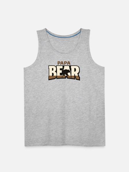 Papa Bear Rustic Logo - Men's Premium Tank - heather gray