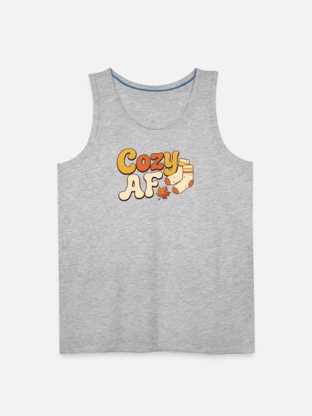 Cozy AF Autumn Socks - Men's Premium Tank - heather gray