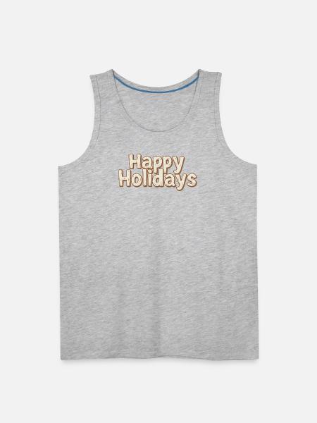 Happy Holidays Rustic Lettering - Men's Premium Tank - heather gray