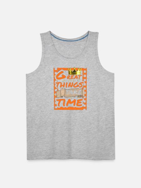 Great Things Take Time Motif - Men's Premium Tank - heather gray