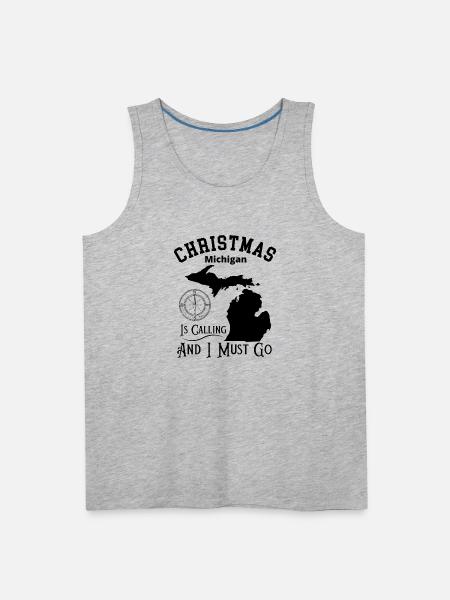 Christmas Michigan - Men's Premium Tank - heather gray