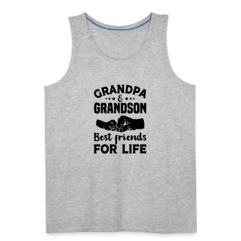 Grandpa Grandson Best-Friends Father'S Day - Men's Premium Tank - heather gray - Front