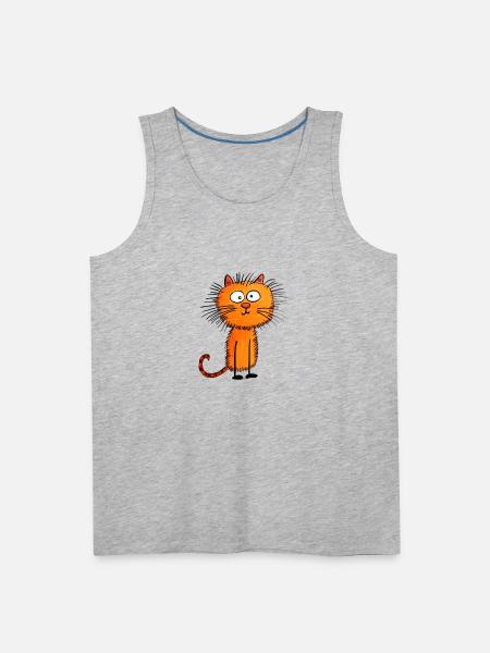 Funny Cat - Men's Premium Tank - heather gray