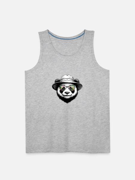Panda Bucket Hat - Men's Premium Tank - heather gray