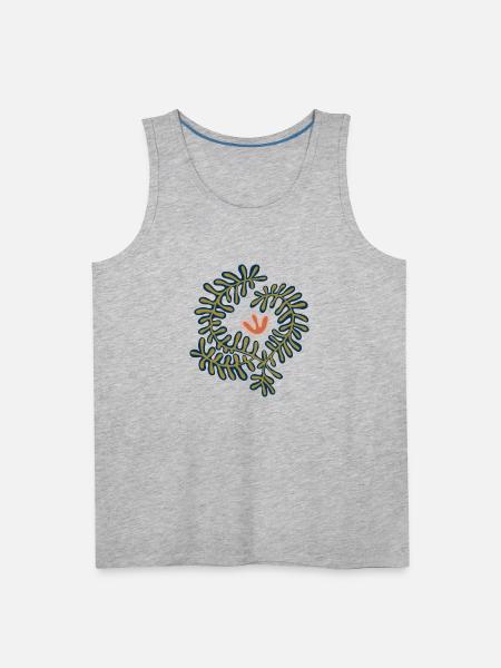 Figurative Plant Print - Men's Premium Tank - heather gray
