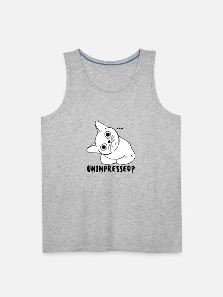 Unimpressed Funny Angry Cat - Men's Premium Tank - heather gray