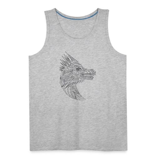 black art deco dragon head - Men's Premium Tank