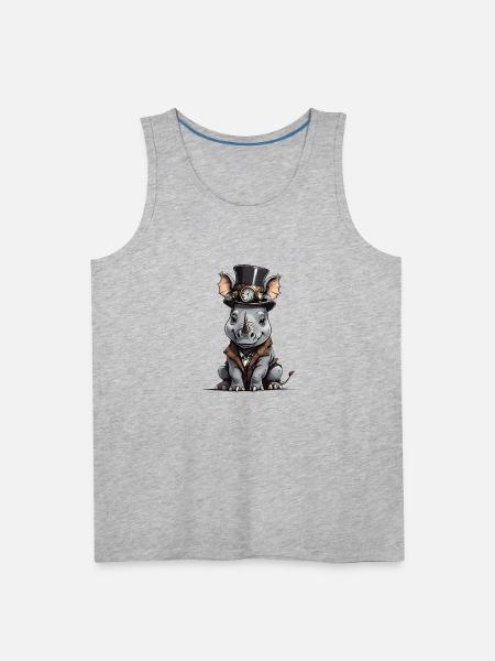 Well-dressed rhinoceros - Men's Premium Tank - heather gray