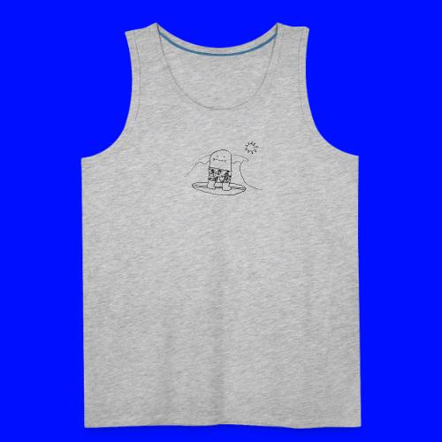 Surfing Bert, Outline Only (tshirts) - Men's Premium Tank