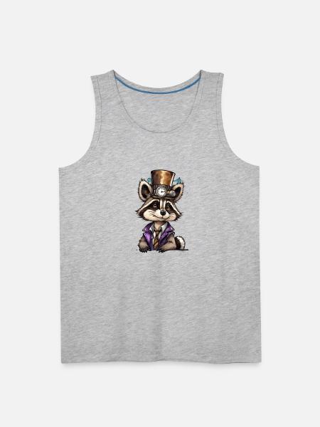Well-dressed raccoon - Men's Premium Tank - heather gray