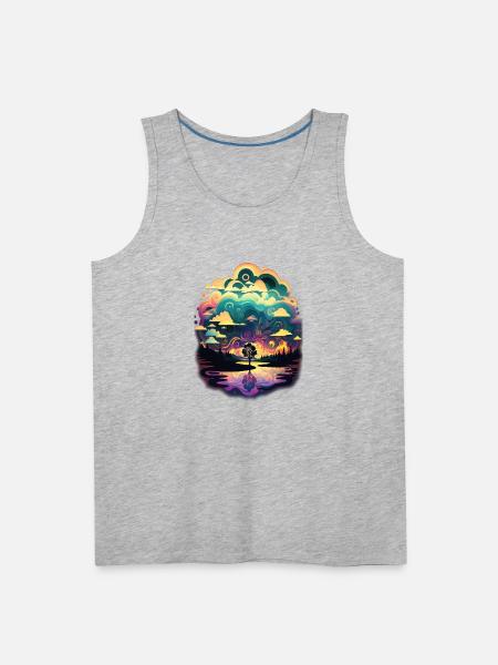 Psychadelic landscape - Men's Premium Tank - heather gray