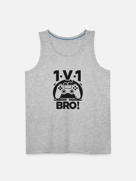 1v1 Bro - Men's Premium Tank - heather gray