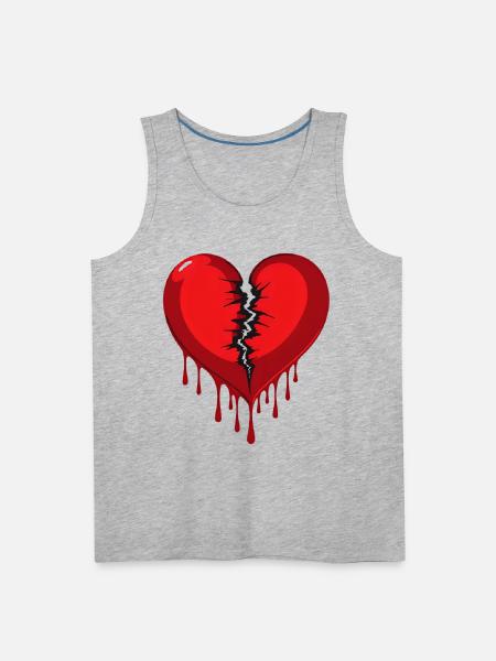 broken heart - Men's Premium Tank - heather gray