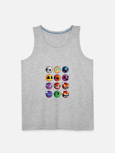 geometry dash difficulty demon faces - Men's Premium Tank - heather gray