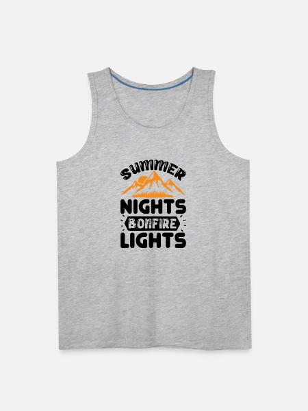 Summer nights bonfire lights - Men's Premium Tank - heather gray