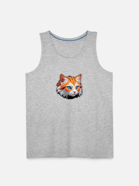 Cat face - Men's Premium Tank - heather gray